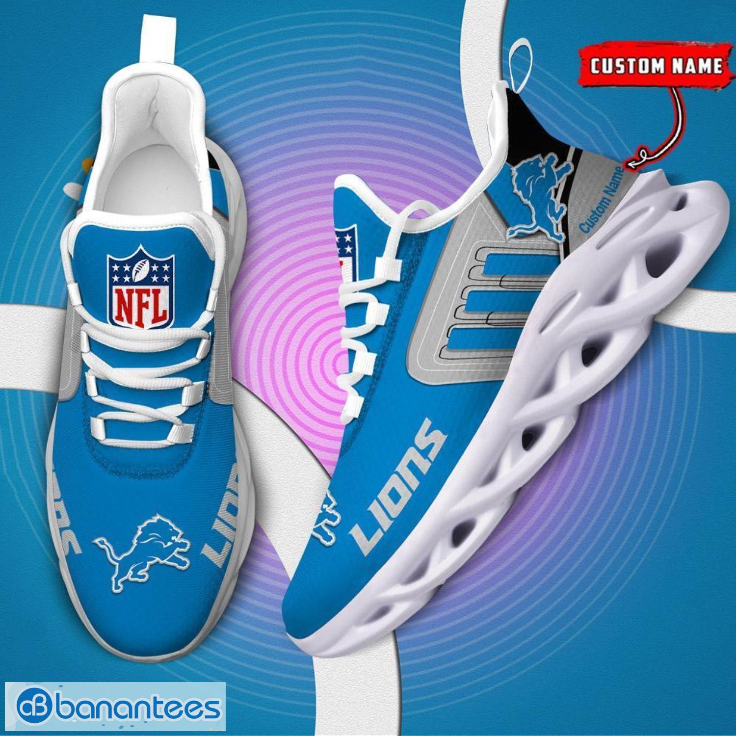 custom name nfl detroit lions max soul shoes personalized running sneakers 5 image Custom Name NFL Detroit Lions Max Soul Shoes Personalized Running Sneakers Product Photo 6
