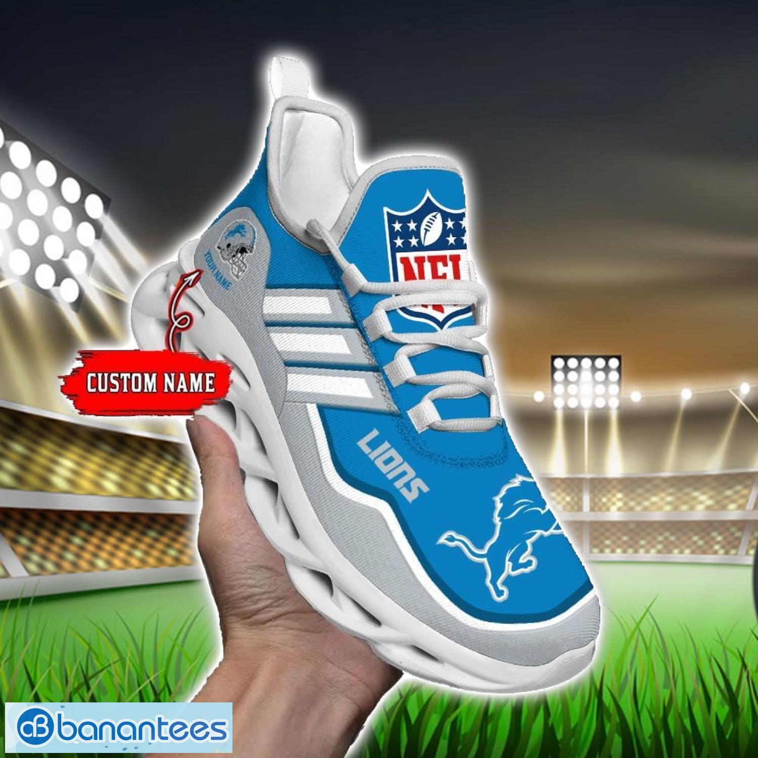 custom name nfl detroit lions sneakers sport team max soul shoes for men women image Custom Name NFL Detroit Lions Sneakers Sport Team Max Soul Shoes For Men Women Product Photo 1