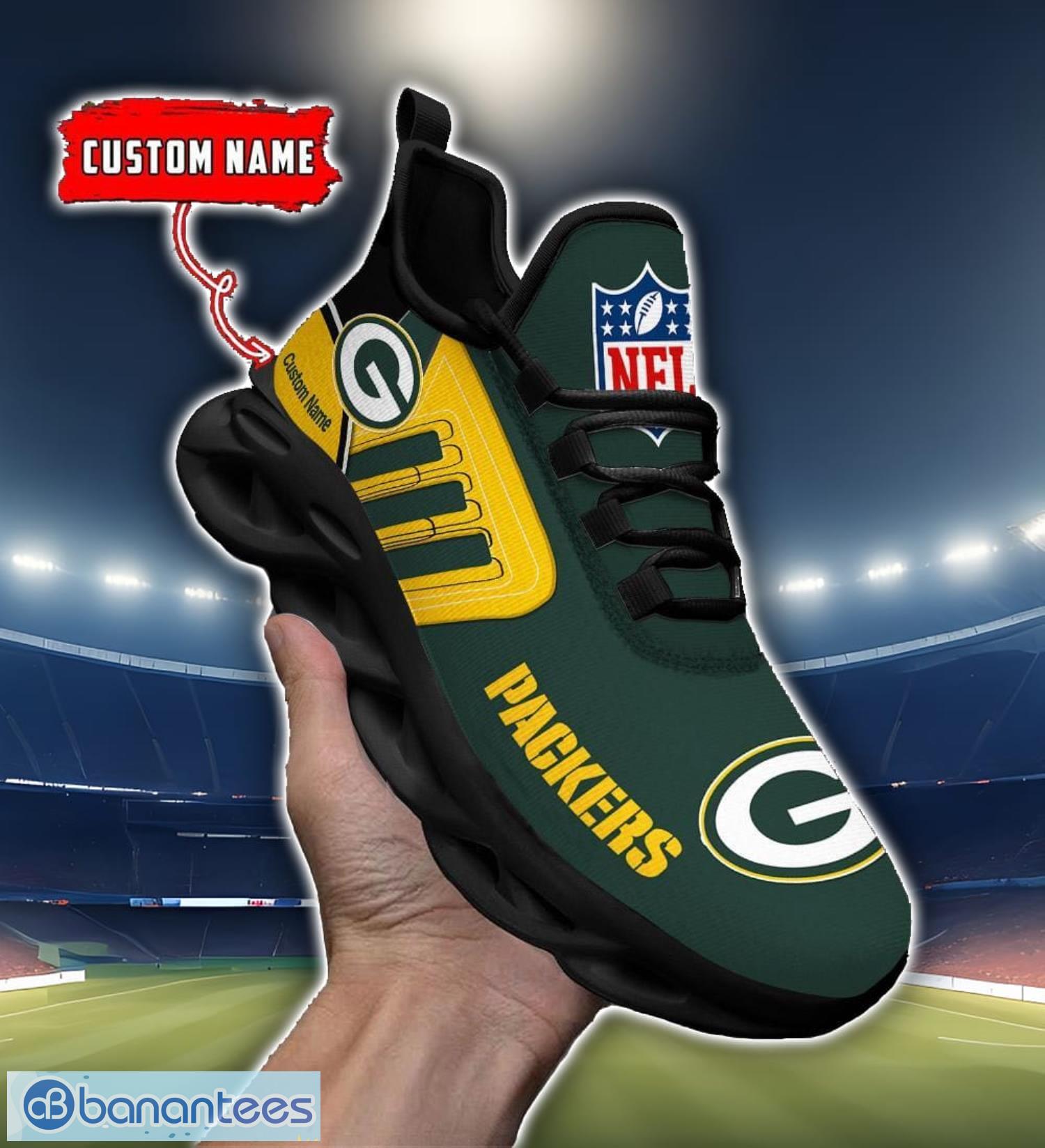 custom name nfl green bay packers max soul shoes personalized running sneakers 3 image Custom Name NFL Green Bay Packers Max Soul Shoes Personalized Running Sneakers Product Photo 4