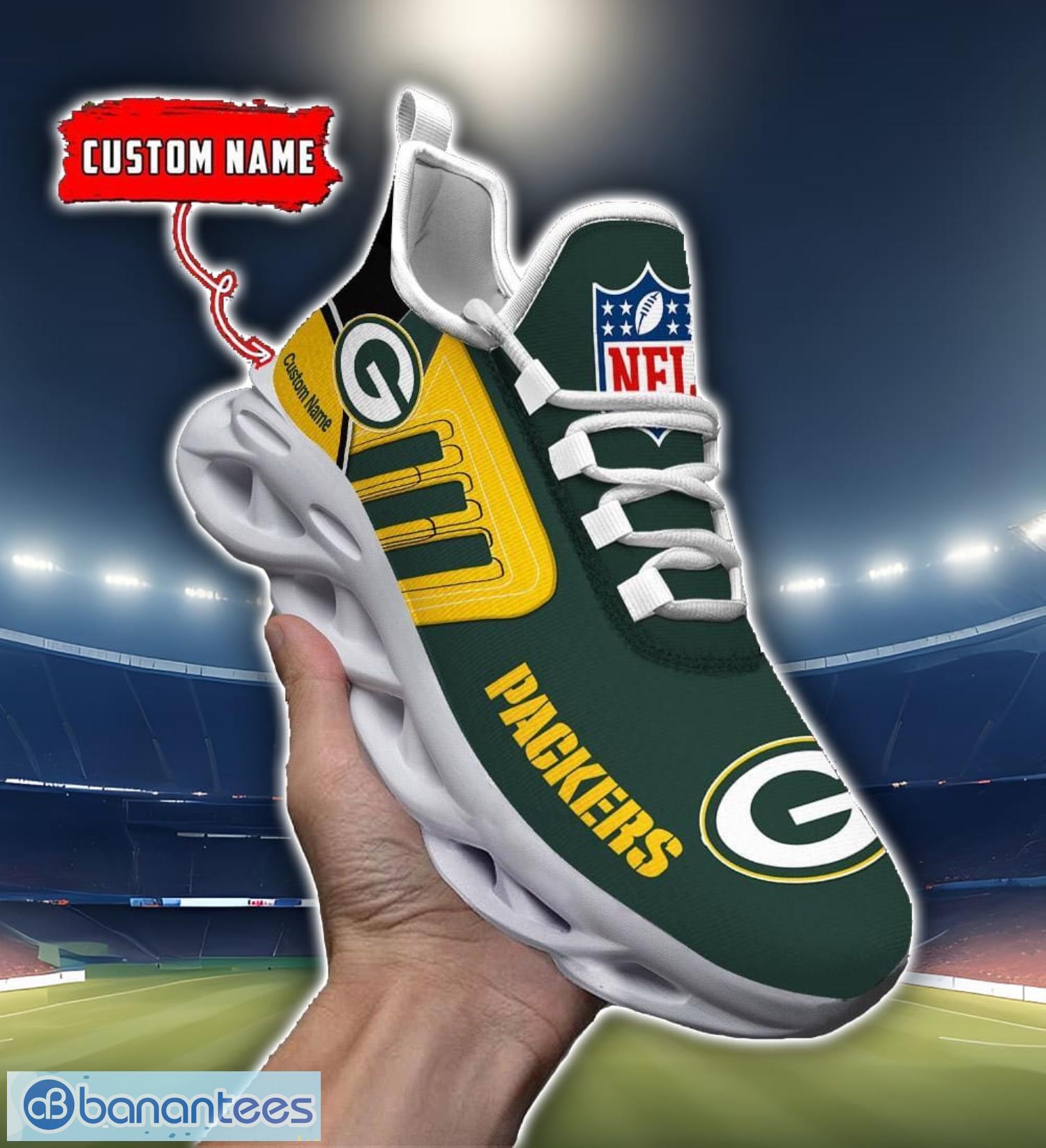 custom name nfl green bay packers max soul shoes personalized running sneakers image Custom Name NFL Green Bay Packers Max Soul Shoes Personalized Running Sneakers Product Photo 1