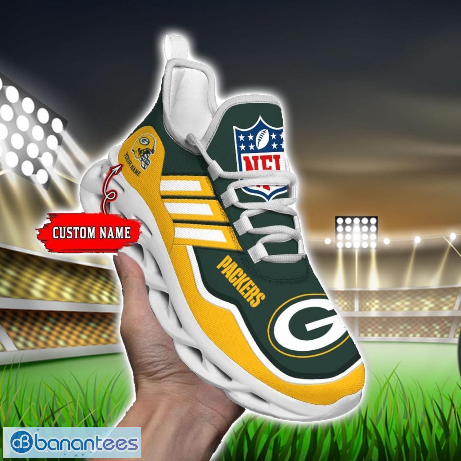 custom name nfl green bay packers sneakers sport team max soul shoes for men women image Custom Name NFL Green Bay Packers Sneakers Sport Team Max Soul Shoes For Men Women Product Photo 1