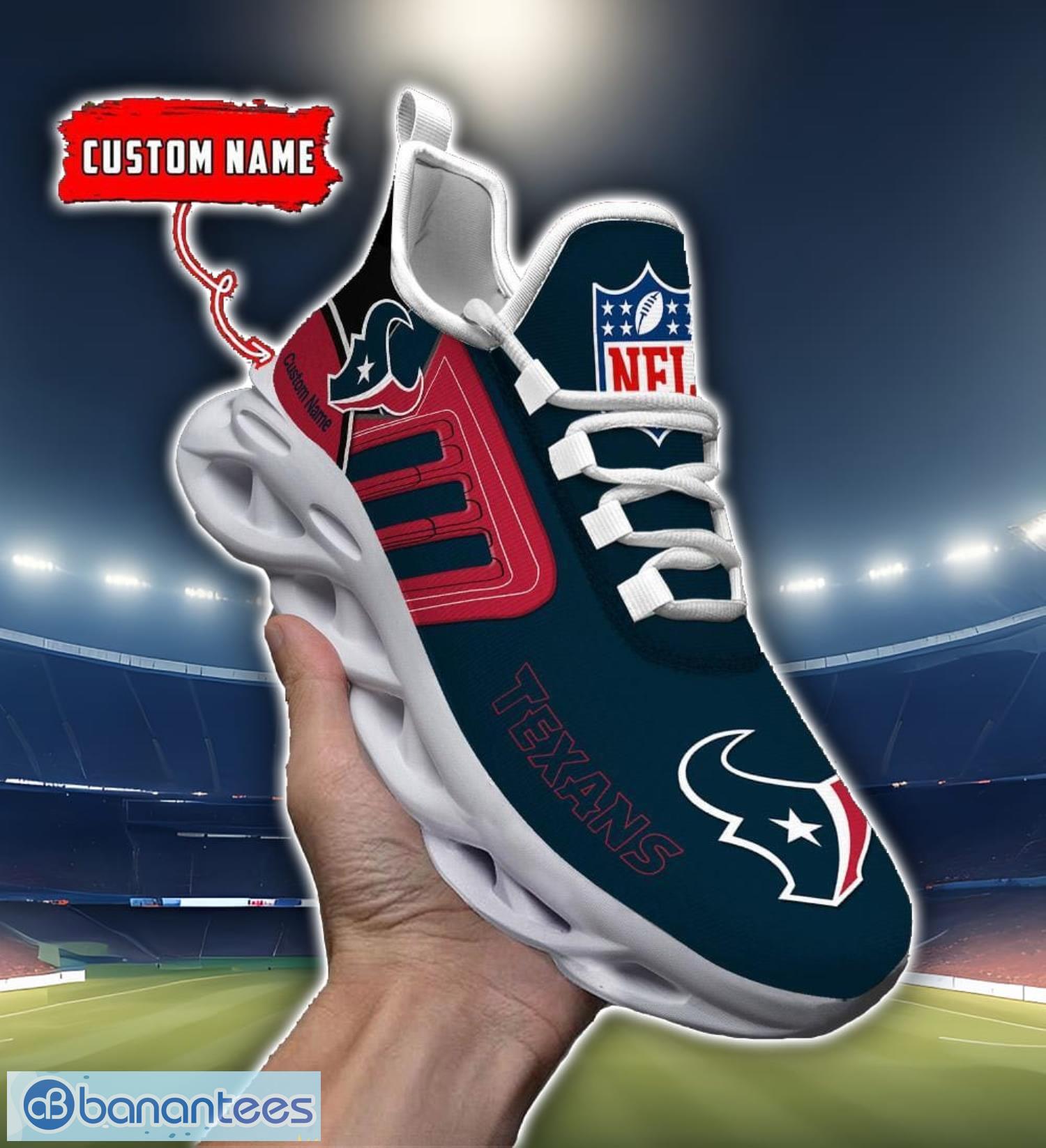 custom name nfl houston texans max soul shoes personalized running sneakers image Custom Name NFL Houston Texans Max Soul Shoes Personalized Running Sneakers Product Photo 1