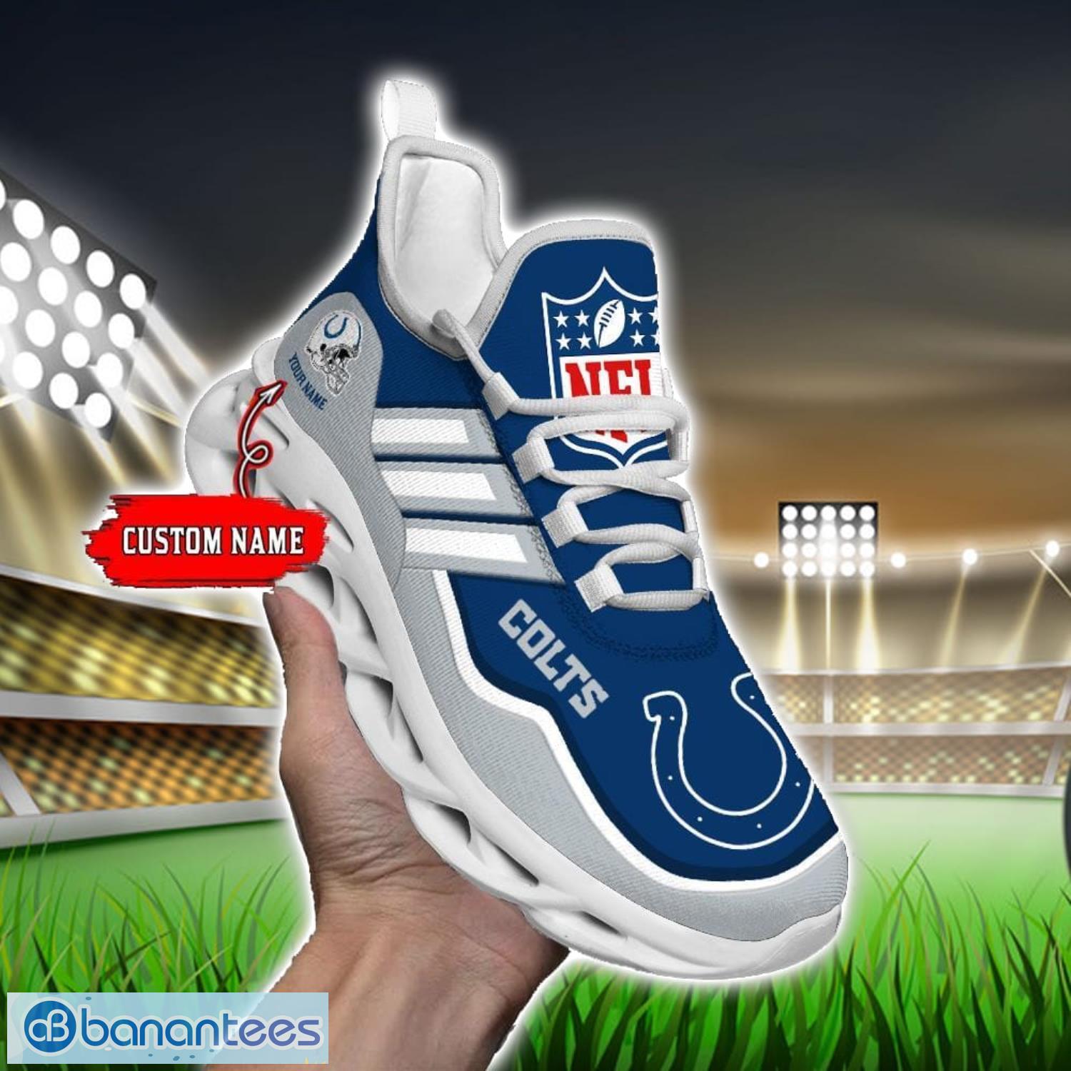 custom name nfl indianapolis colts sneakers sport team max soul shoes for men women image Custom Name NFL Indianapolis Colts Sneakers Sport Team Max Soul Shoes For Men Women Product Photo 1