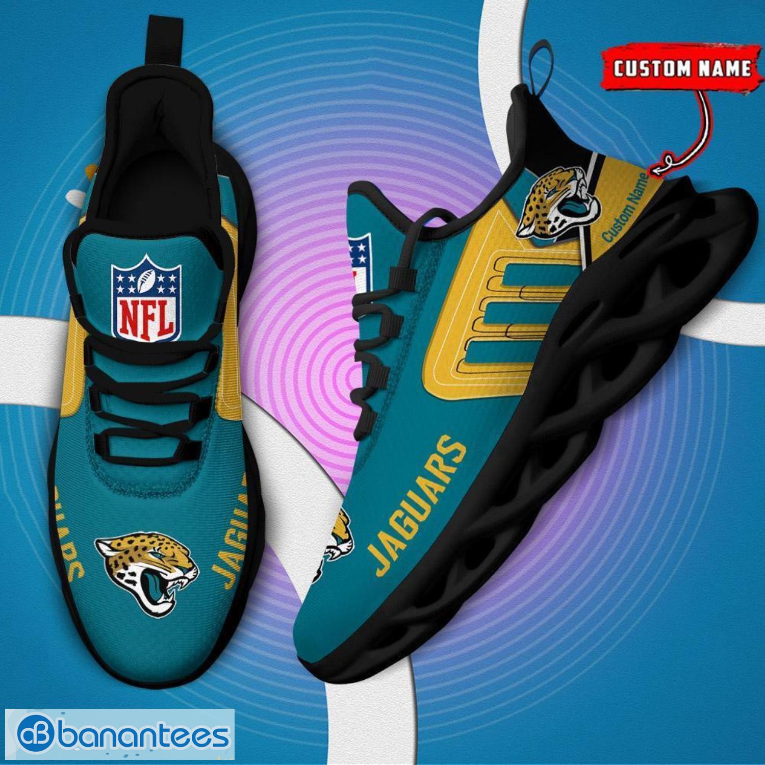 custom name nfl jacksonville jaguars max soul shoes personalized running sneakers 4 image Custom Name NFL Jacksonville Jaguars Max Soul Shoes Personalized Running Sneakers Product Photo 5