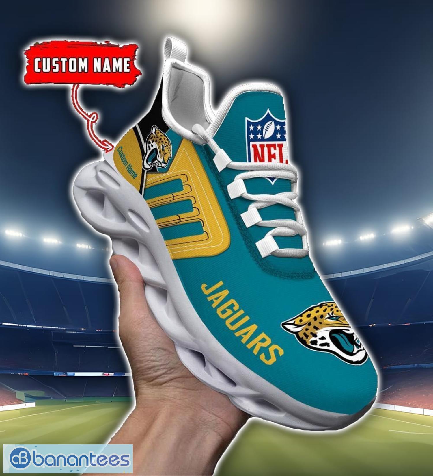 custom name nfl jacksonville jaguars max soul shoes personalized running sneakers image Custom Name NFL Jacksonville Jaguars Max Soul Shoes Personalized Running Sneakers Product Photo 1