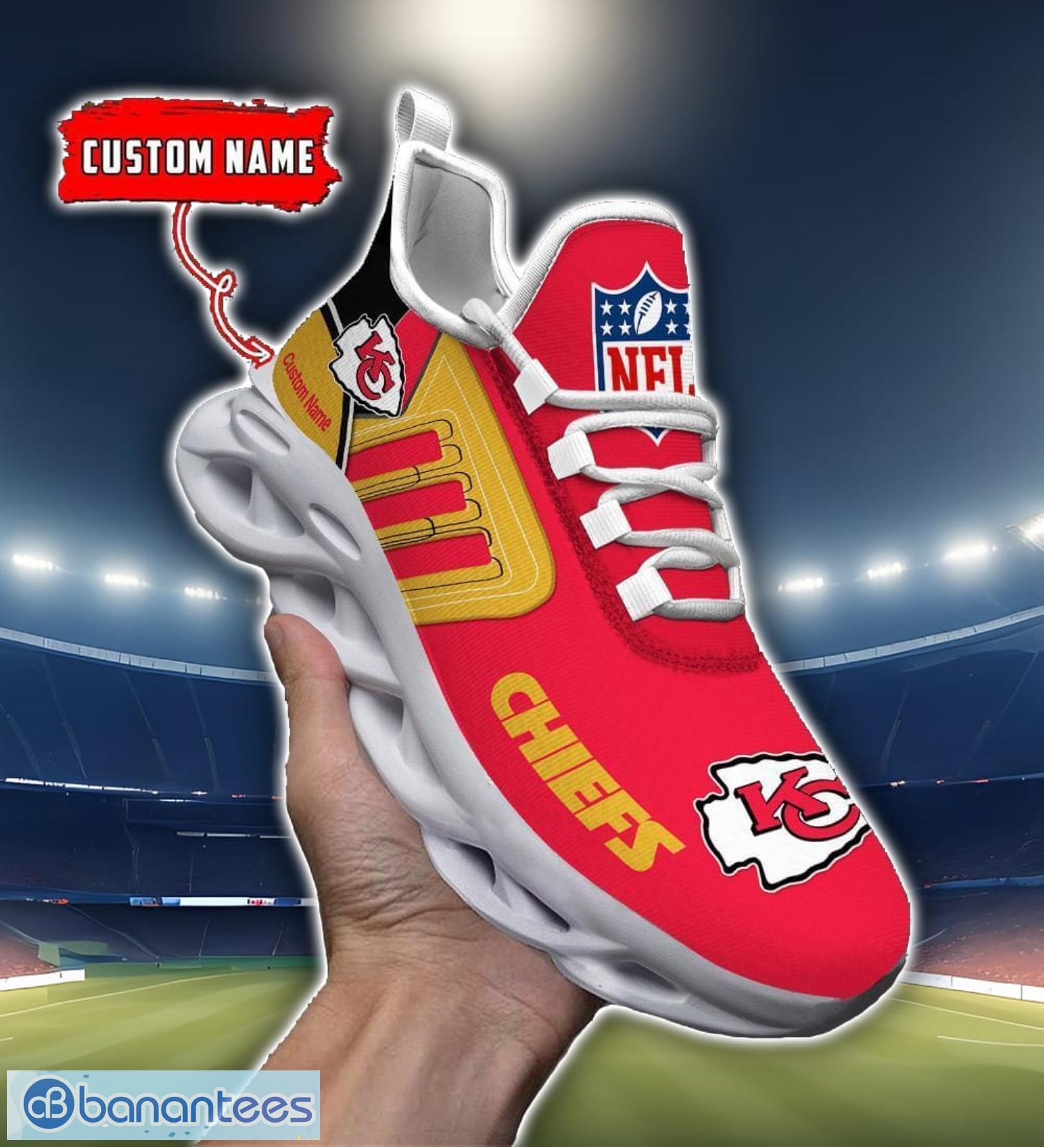 custom name nfl kansas city chiefs max soul shoes personalized running sneakers image Custom Name NFL Kansas City Chiefs Max Soul Shoes Personalized Running Sneakers Product Photo 1