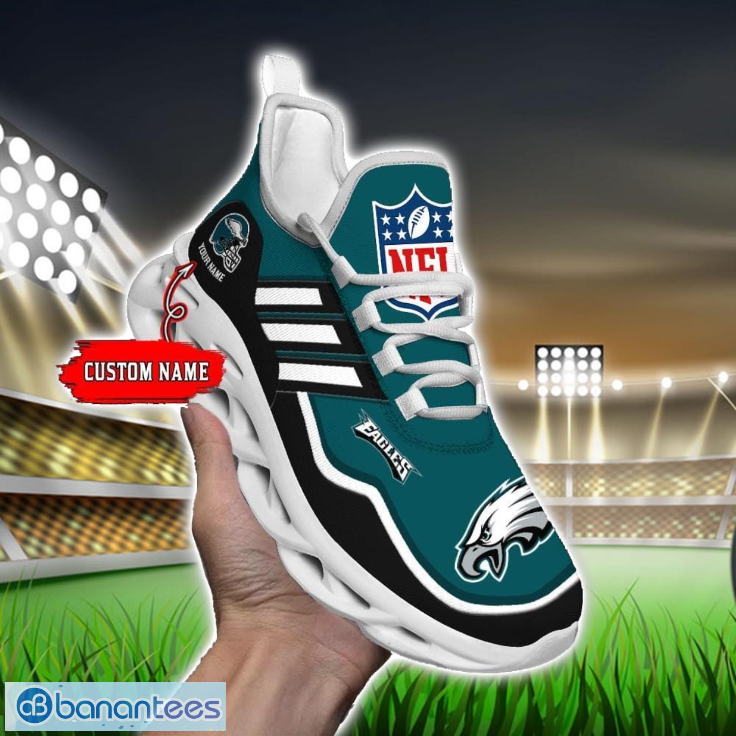 custom name nfl philadelphia eagles sneakers sport team max soul shoes for men women image Custom Name NFL Philadelphia Eagles Sneakers Sport Team Max Soul Shoes For Men Women Product Photo 1