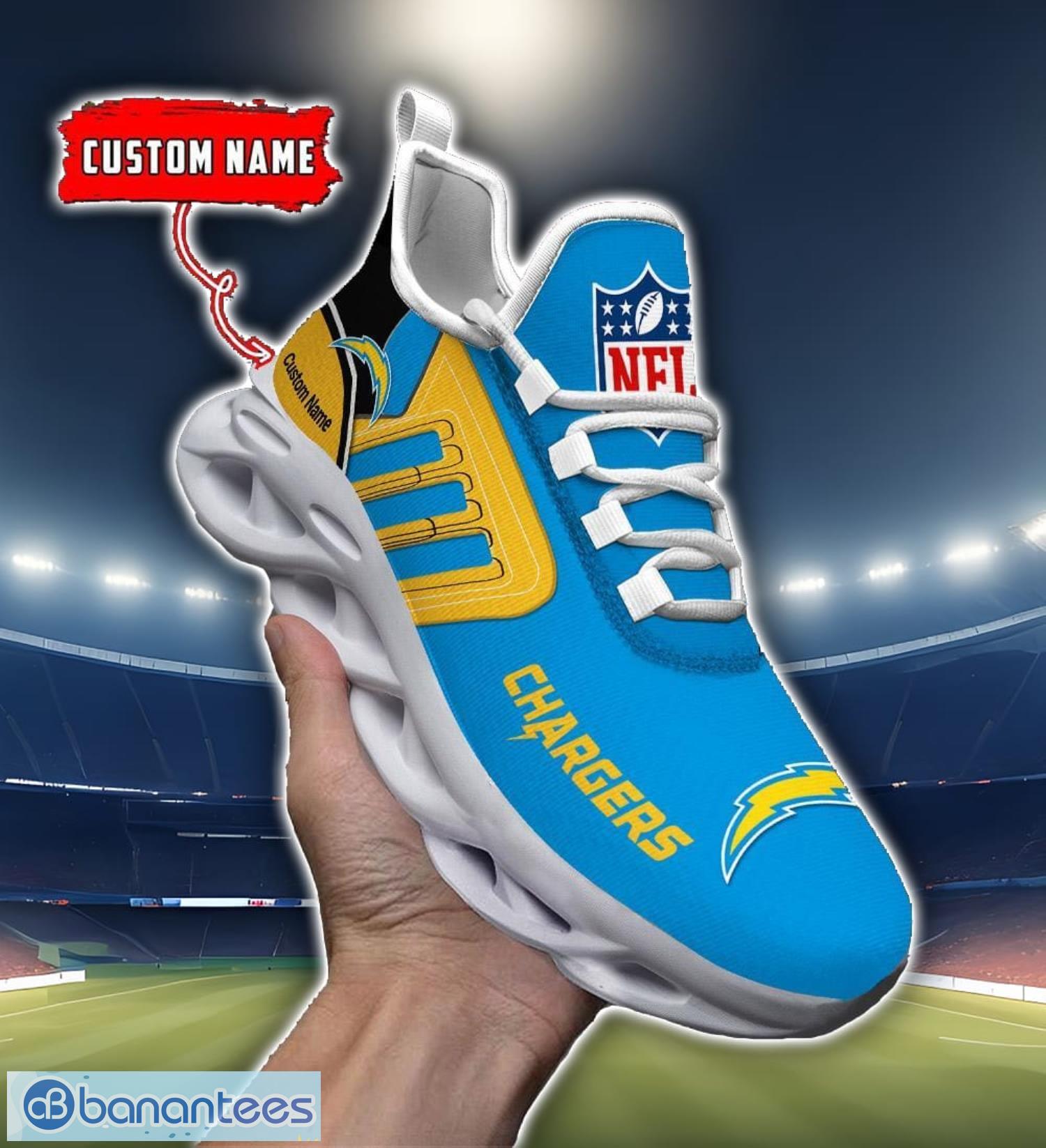custom name nfl san diego chargers max soul shoes personalized running sneakers image Custom Name NFL San Diego Chargers Max Soul Shoes Personalized Running Sneakers Product Photo 1