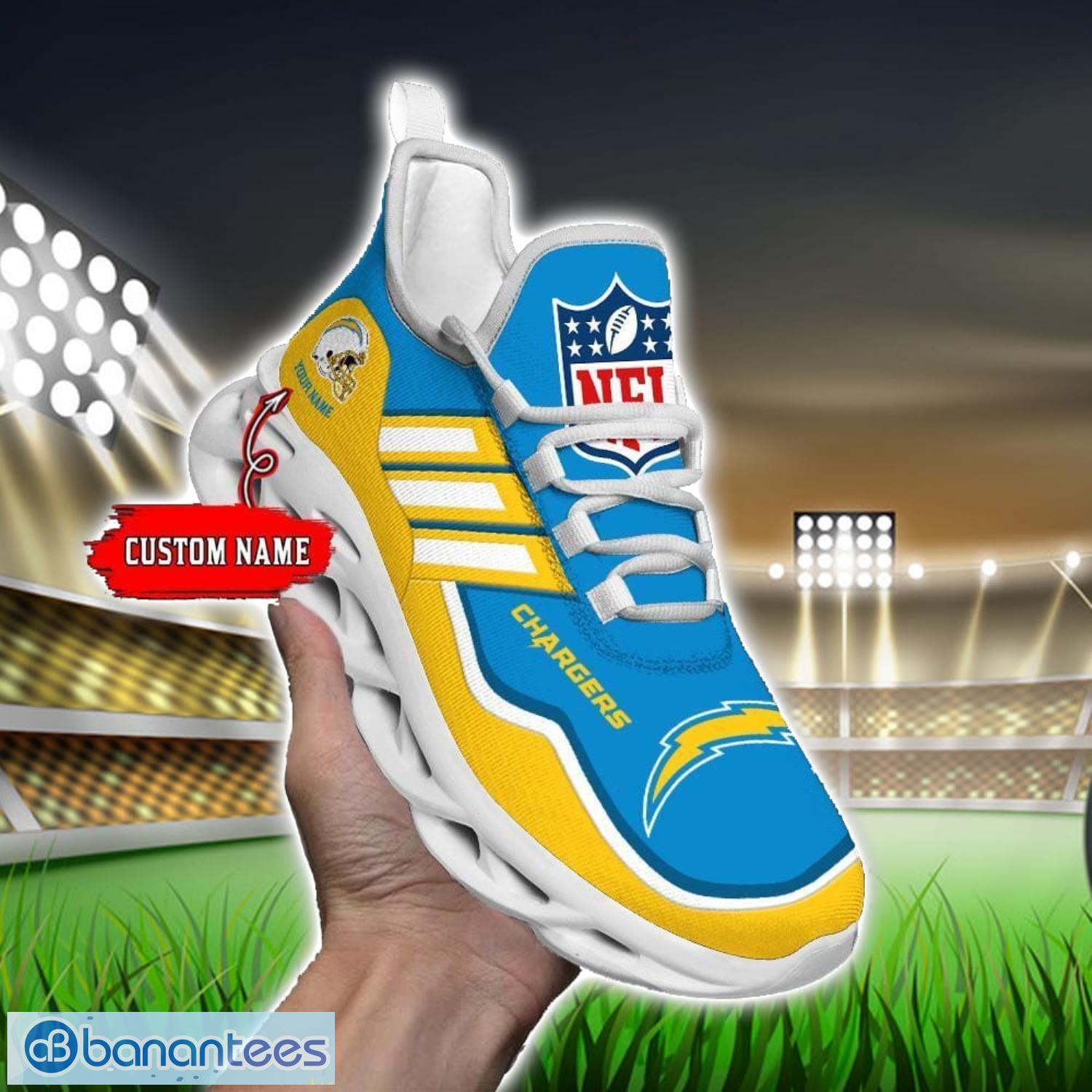 custom name nfl san diego chargers sneakers sport team max soul shoes for men women image Custom Name NFL San Diego Chargers Sneakers Sport Team Max Soul Shoes For Men Women Product Photo 1