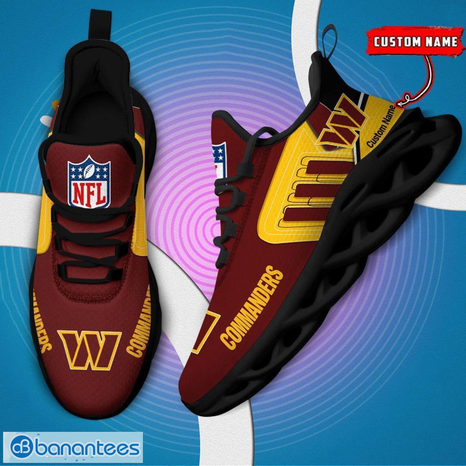 custom name nfl washington commanders max soul shoes personalized running sneakers 4 image Custom Name NFL Washington Commanders Max Soul Shoes Personalized Running Sneakers Product Photo 5