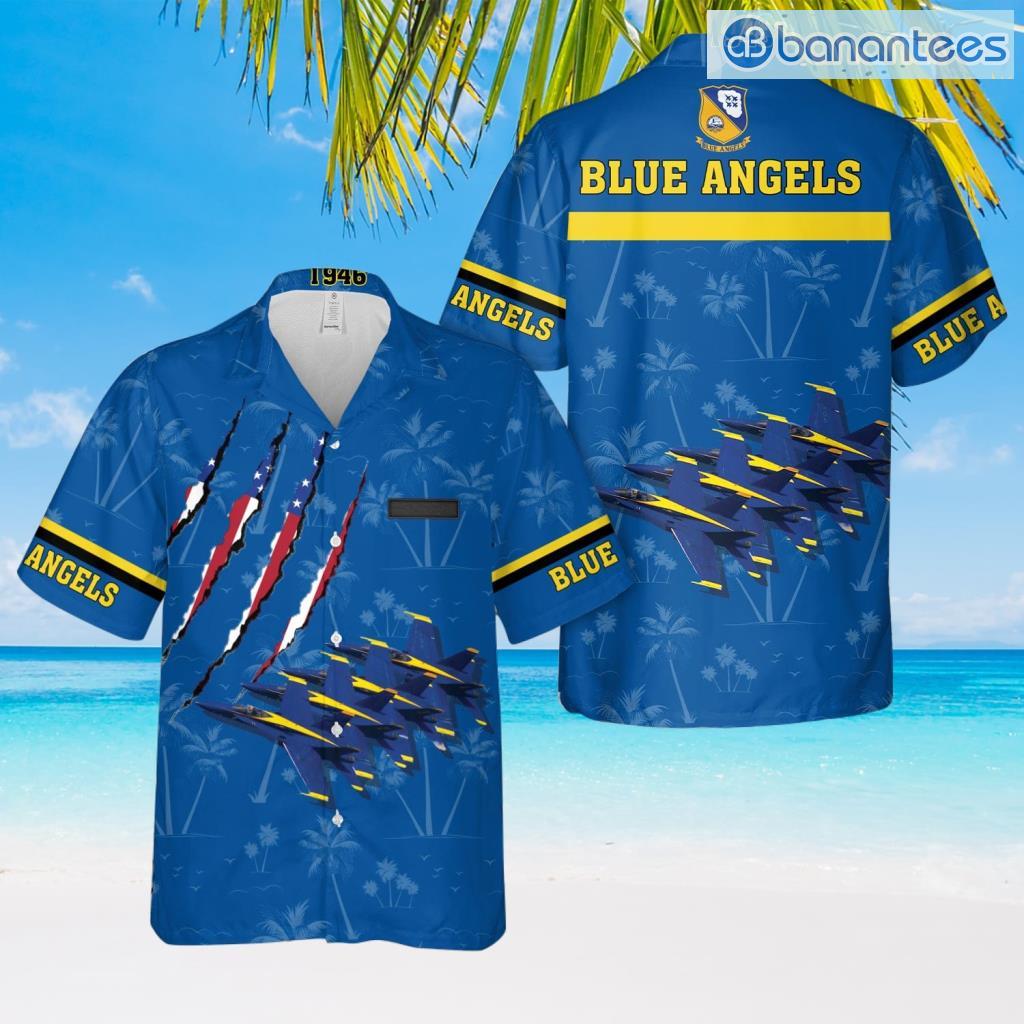 custom name us navy blue angels hawaiian shirt summer fashion image Custom Name Us Navy Blue Angels Hawaiian Shirt Summer Fashion Product Photo 1