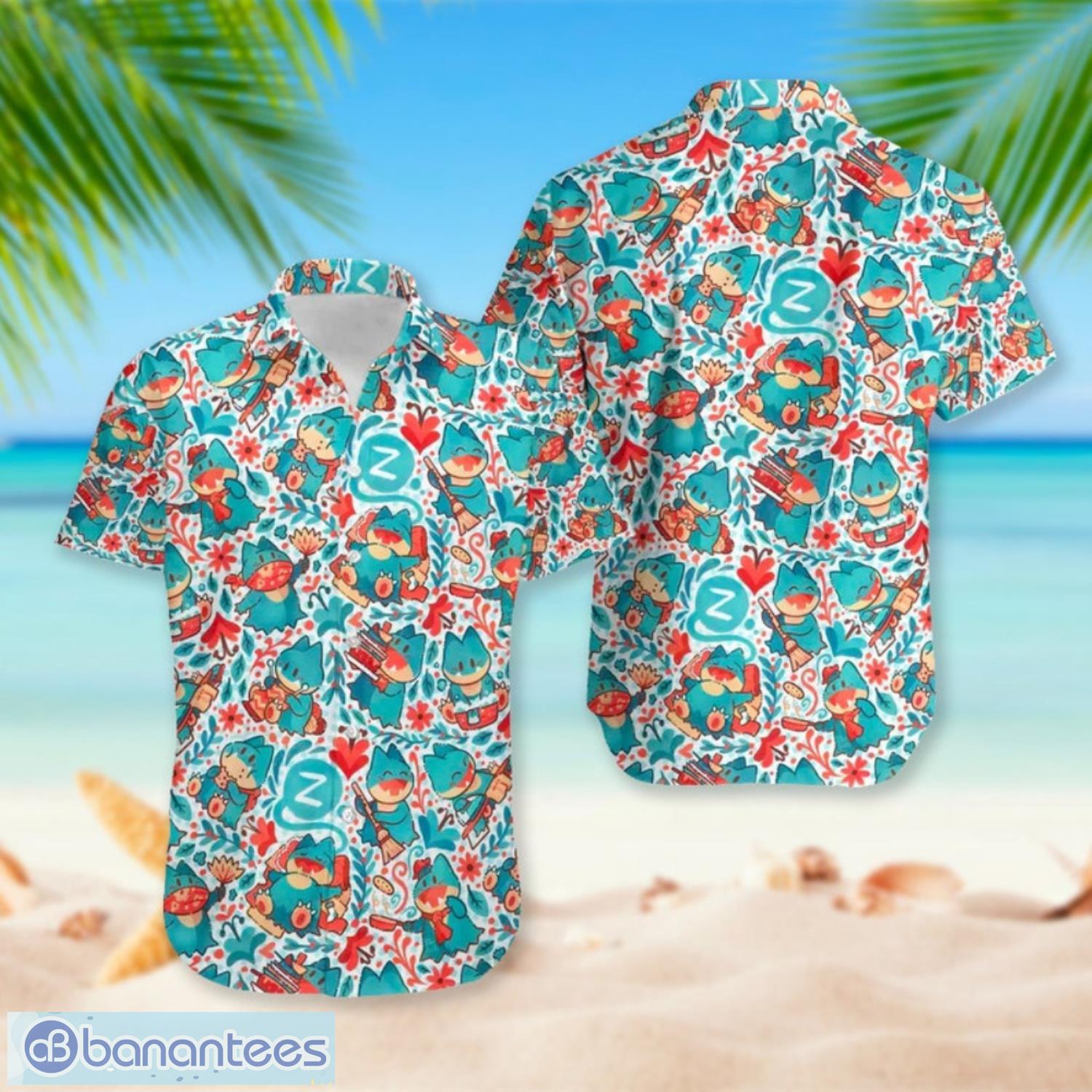 cute bear monster aloha pokemon summer hawaiian shirt image Cute Bear Monster Aloha Pokemon Summer Hawaiian Shirt Product Photo 1