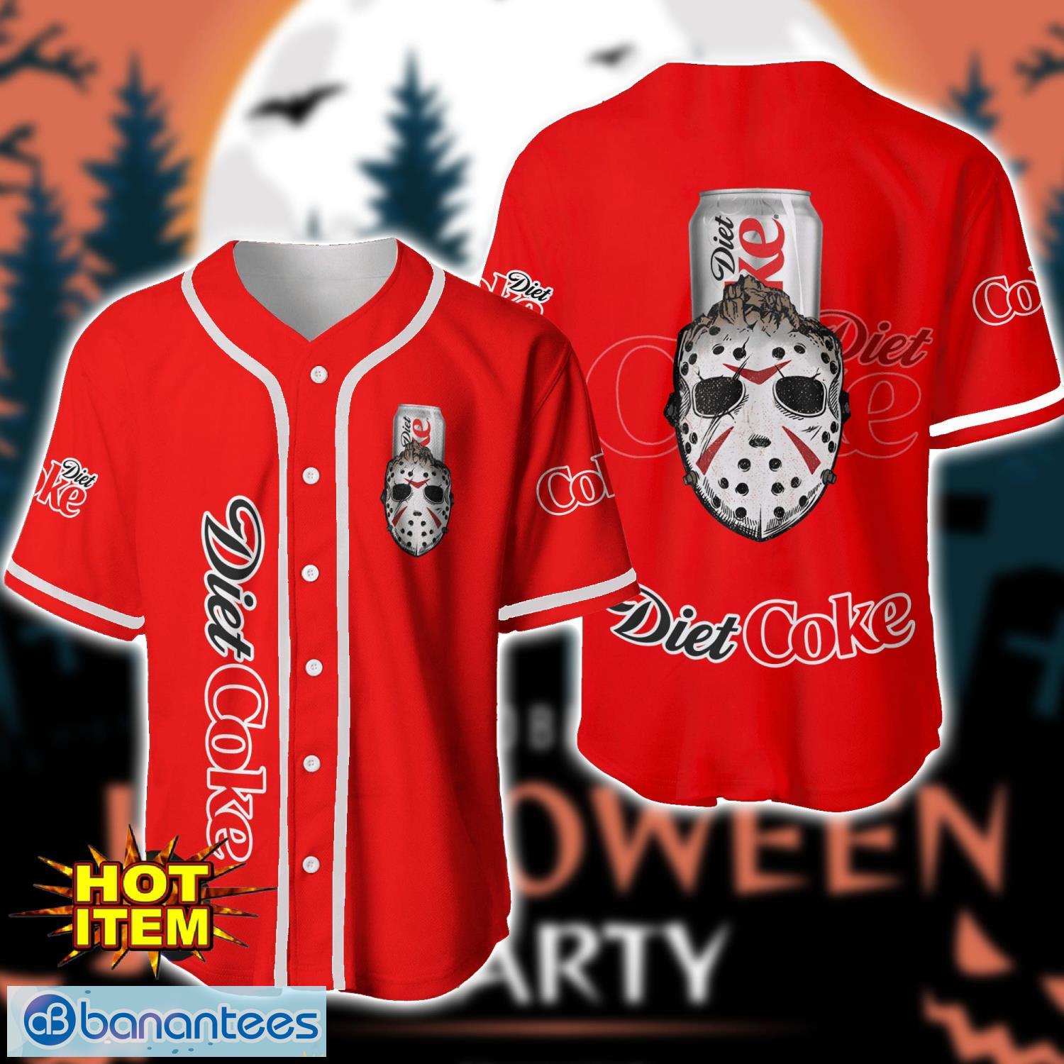 diet coke horror face baseball jersey shirt halloween gift image Diet Coke Horror Face Baseball Jersey Shirt Halloween Gift Product Photo 1
