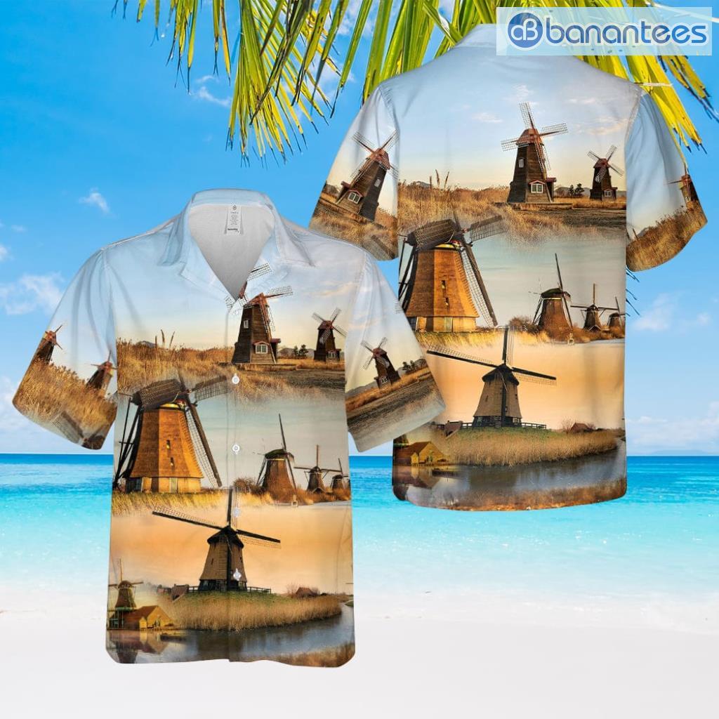 dutch windmill hawaiian shirt summer fashion image Dutch Windmill Hawaiian Shirt Summer Fashion Product Photo 1