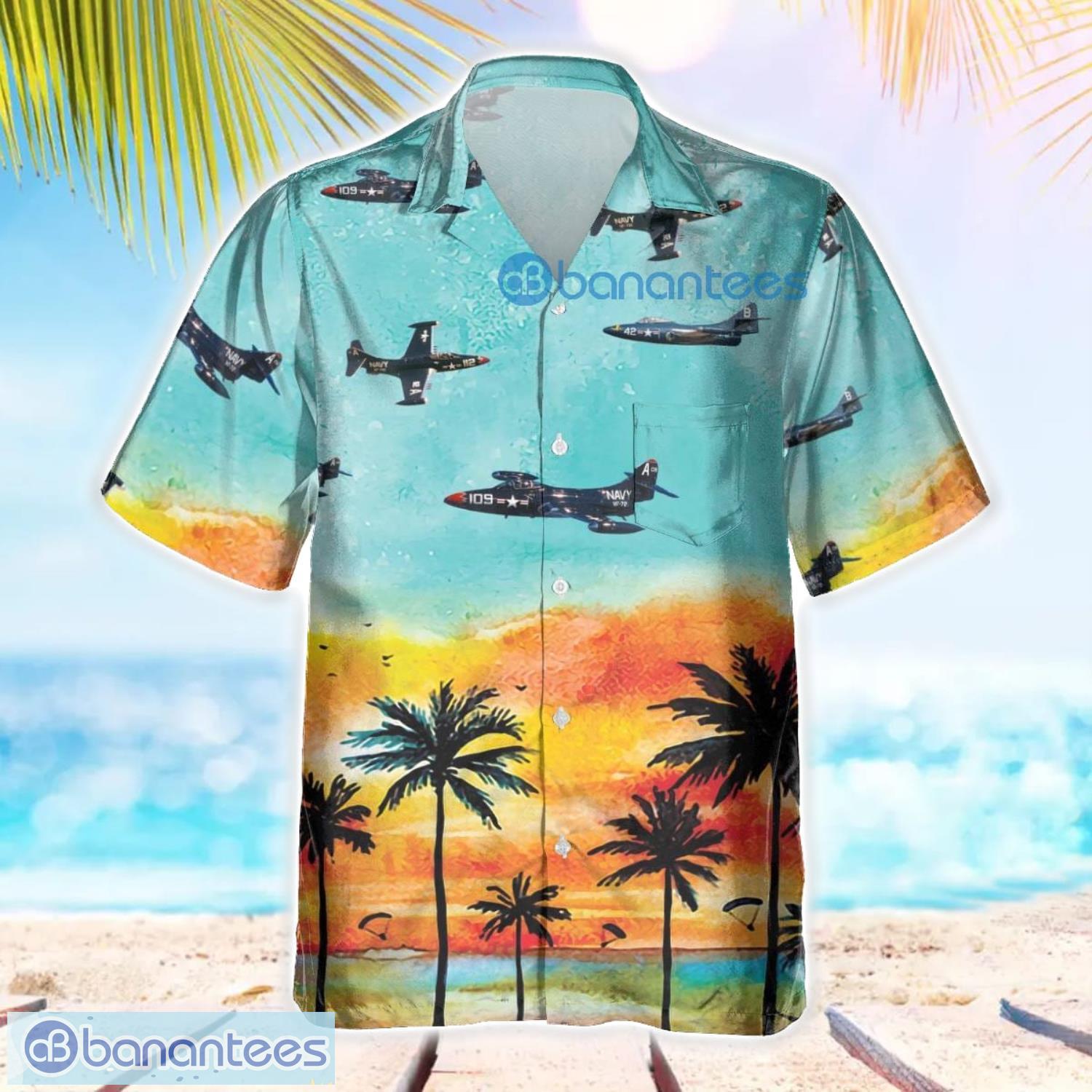 f9f panther summer 3d hawaiian shirt aircraft hawaii for men and women image F9F Panther Summer 3D Hawaiian Shirt Aircraft Hawaii For Men And Women Product Photo 1