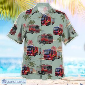Warwickshire, England, United Kingdom, Warwickshire Fire And Rescue Service Aloha Hawaiian Shirt Product Photo 2