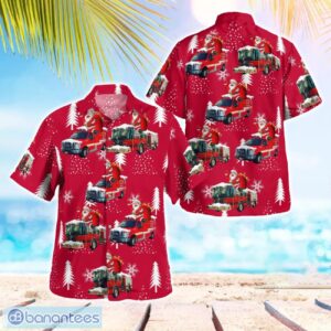 Vermont, Barre City Fire Department Christmas Aloha Hawaiian Shirt Product Photo 1