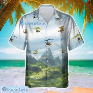 Microlight Aircraft Aircraft And Mountain Designs Hawaiian Shirt For Men And Women Product Photo 1