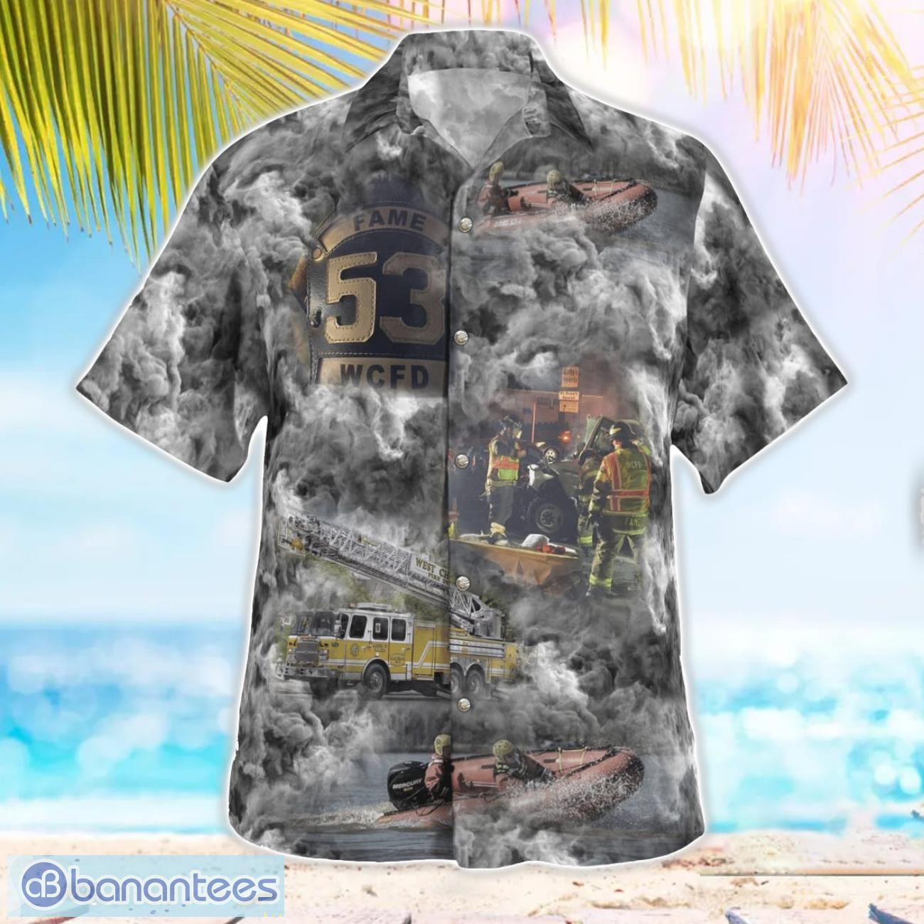 Fame Fire Co. No. 3 Collage Beach Hawaiian Shirt Gift For Summer Holiday Fame Fire Co. No. 3 Collage Beach Hawaiian Shirt Gift For Summer Holiday Product Photo 3