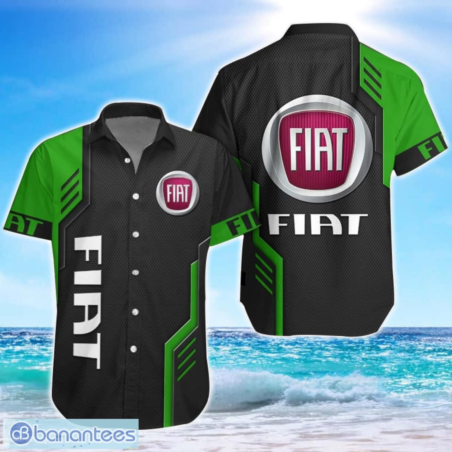 fiat logo green black hawaiian shirt for men and women image Fiat Logo Green Black Hawaiian Shirt For Men And Women Product Photo 1