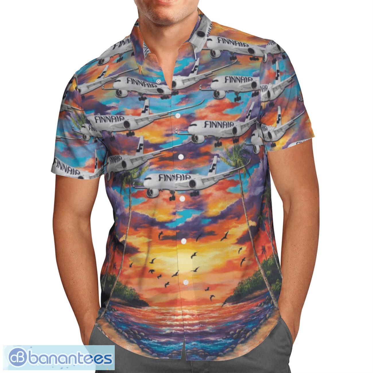 finland finnair airbus a350 941 hawaiian shirt 3d printed 1 image Finland Finnair Airbus A350-941 Hawaiian Shirt 3D Printed Product Photo 2