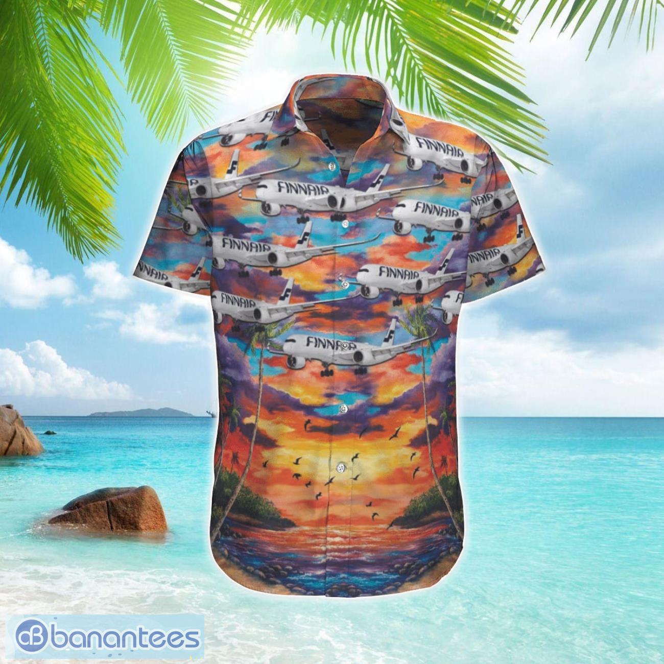 finland finnair airbus a350 941 hawaiian shirt 3d printed image Finland Finnair Airbus A350-941 Hawaiian Shirt 3D Printed Product Photo 1