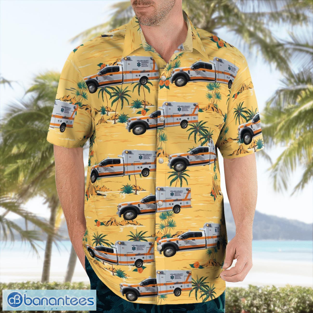florida volusia county ems aloha hawaiian shirt 2 image Florida, Volusia County EMS Aloha Hawaiian Shirt Product Photo 3