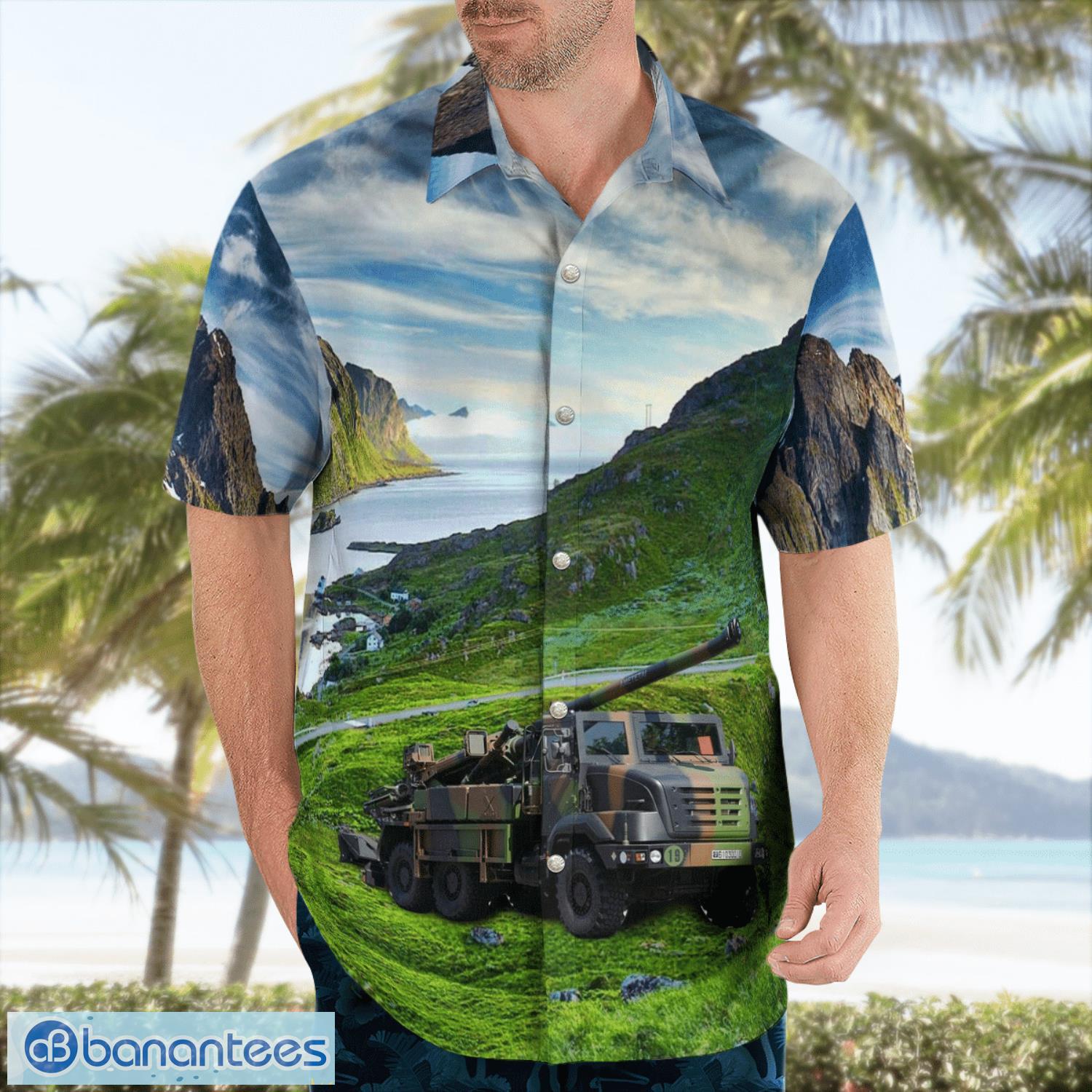 french army caesar 155mm self propelled artillery 3d hawaiian shirt gift for summer 2 image French Army CAESAR 155mm Self-Propelled Artillery 3D Hawaiian Shirt Gift For Summer Product Photo 3