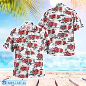 Solana Beach, California, Solana Beach Fire Department Hawaiian Shirt Button Summer Shirt Product Photo 1
