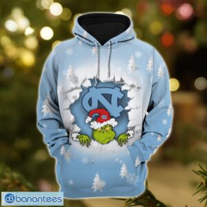 North Carolina Tar Heels Grinch 3D T-Shirt Hoodie Sweatshirt Gift For Christmas Product Photo 3
