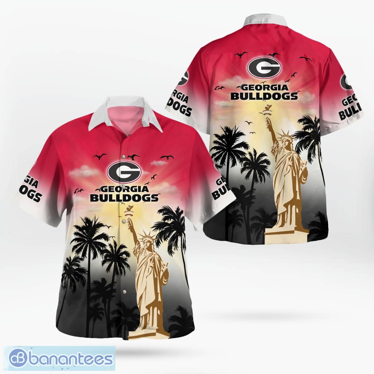 georgia bulldogs statue of liberty tropical hawaiian shirt for men women image Georgia Bulldogs Statue of Liberty Tropical Hawaiian Shirt For Men Women - Georgia Bulldogs Statue of Liberty Tropical Hawaiian Shirt For Men Women