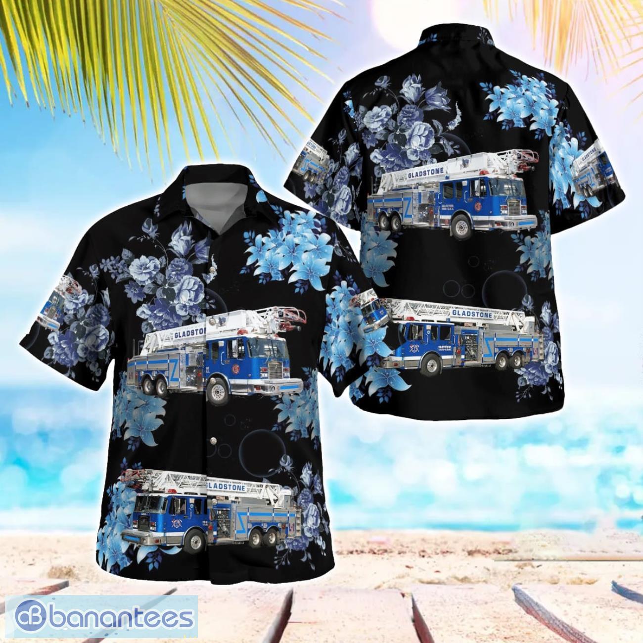 gladstone fire department beach hawaiian shirt gift for summer holiday image Gladstone Fire Department Beach Hawaiian Shirt Gift For Summer Holiday Product Photo 1