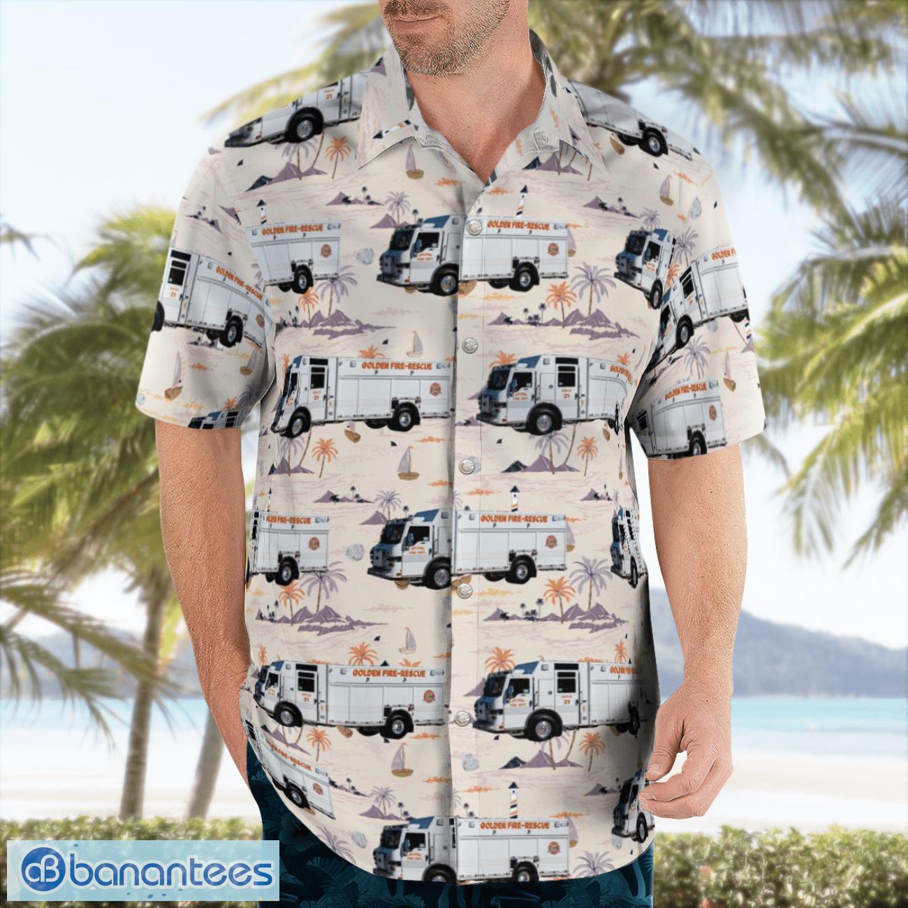 Golden Fire Department, Colorado Hawaiian Shirt Gift For Summer Vacation Golden Fire Department, Colorado Hawaiian Shirt Gift For Summer Vacation Product Photo 3