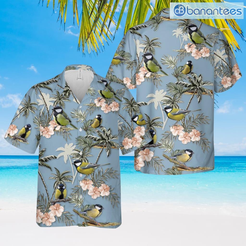 great tit bird hawaiian shirt summer fashion image Great Tit Bird Hawaiian Shirt Summer Fashion Product Photo 1