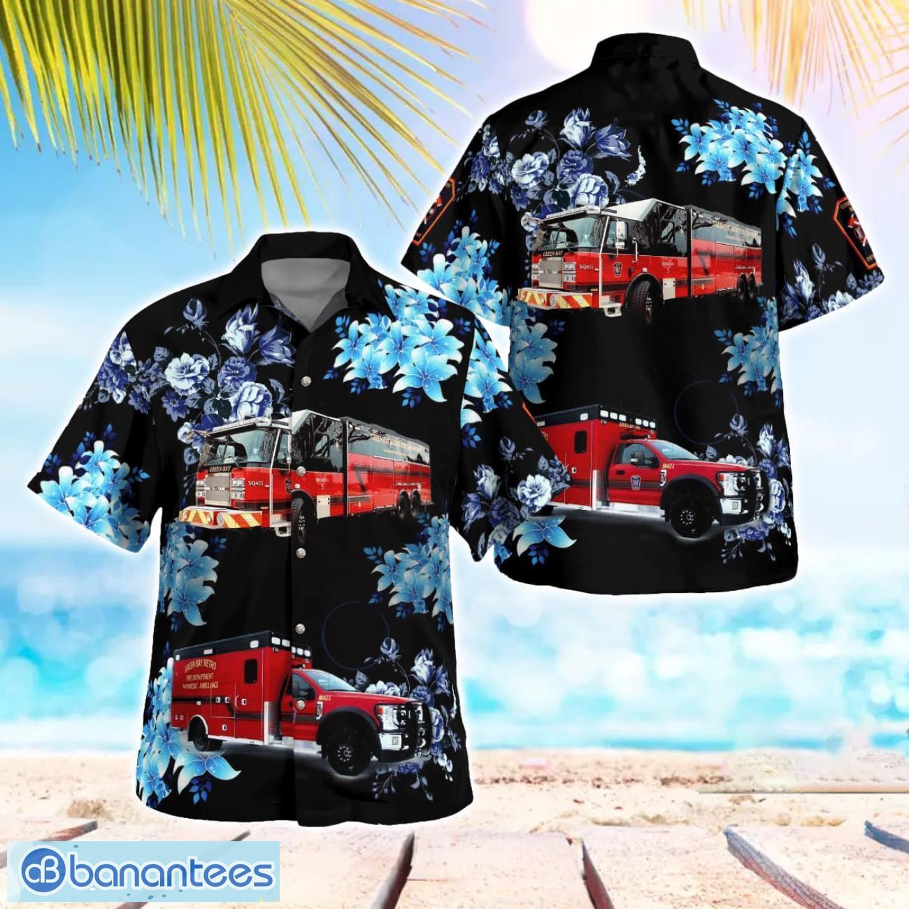 green bay metro fire department beach hawaiian shirt gift for summer holiday image Green Bay Metro Fire Department Beach Hawaiian Shirt Gift For Summer Holiday Product Photo 1