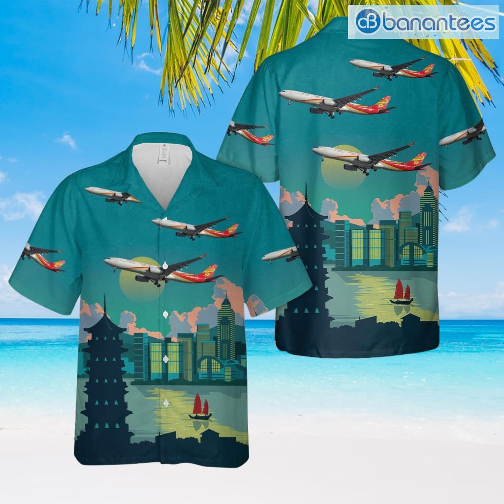 hainan airlines airbus a330 300 hawaiian shirt summer fashion trending summer image Hainan Airlines Airbus A330-300 Hawaiian Shirt Summer Fashion Trending Summer Product Photo 1