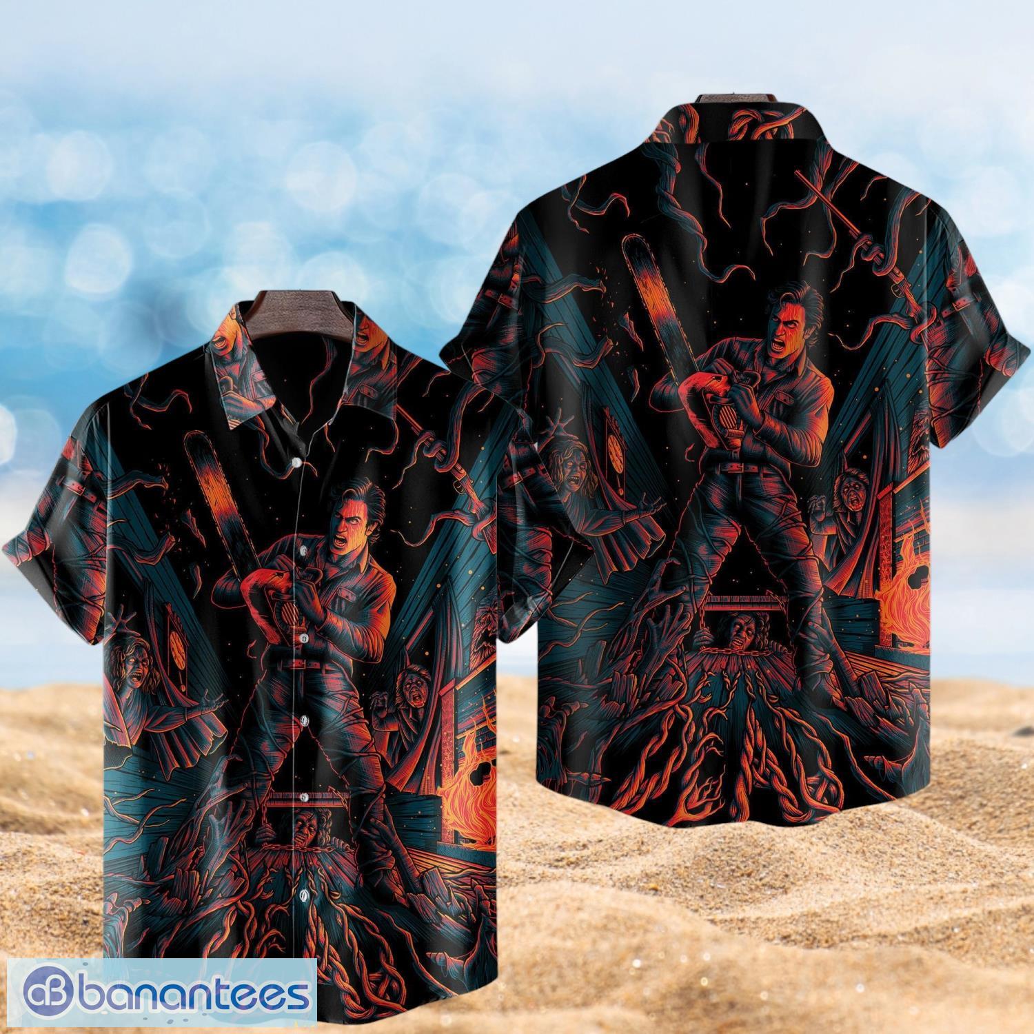 halloween ash williams the evil dead horror movie full over print hawaiian shirt image Halloween Ash Williams The Evil Dead Horror Movie Full Over Print Hawaiian Shirt Product Photo 1