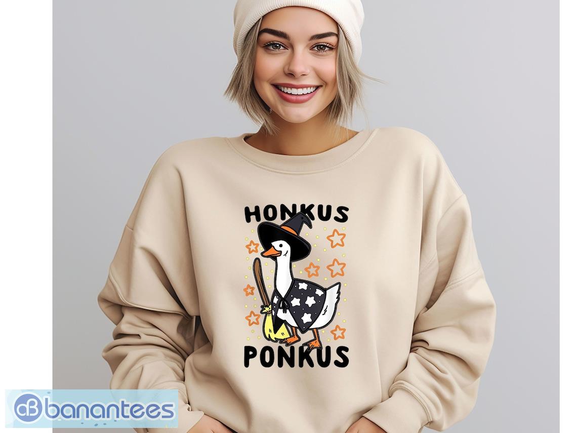 halloween witch goose sweatshirt honkus ponkus shirt halloween shirt image Halloween Witch Goose Sweatshirt, Honkus Ponkus Shirt, Halloween Shirt, Product Photo 1