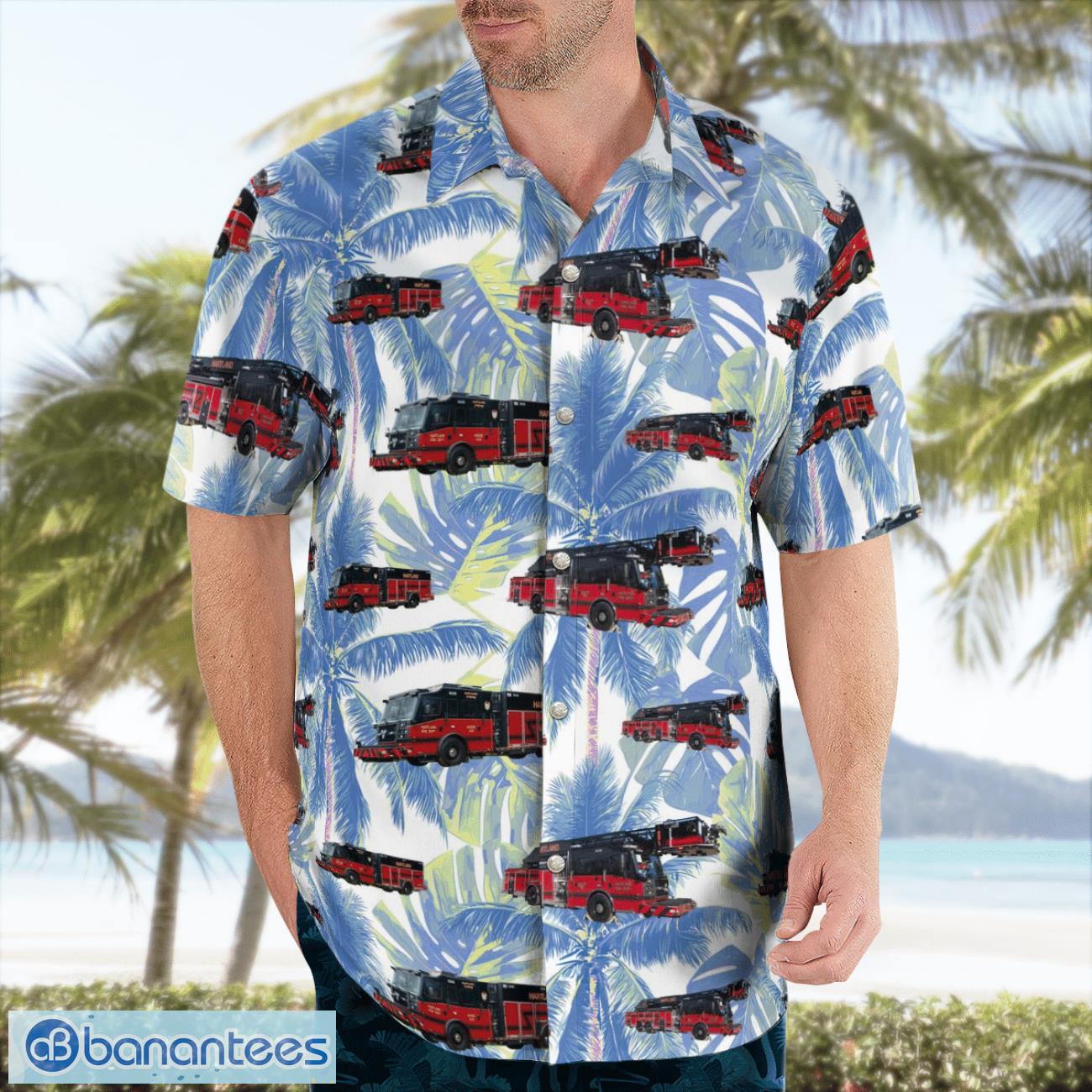 Hartland, Wisconsin Fire Department Hawaiian Shirt Beach Summer Shirt Hartland, Wisconsin Fire Department Hawaiian Shirt Beach Summer Shirt Product Photo 4