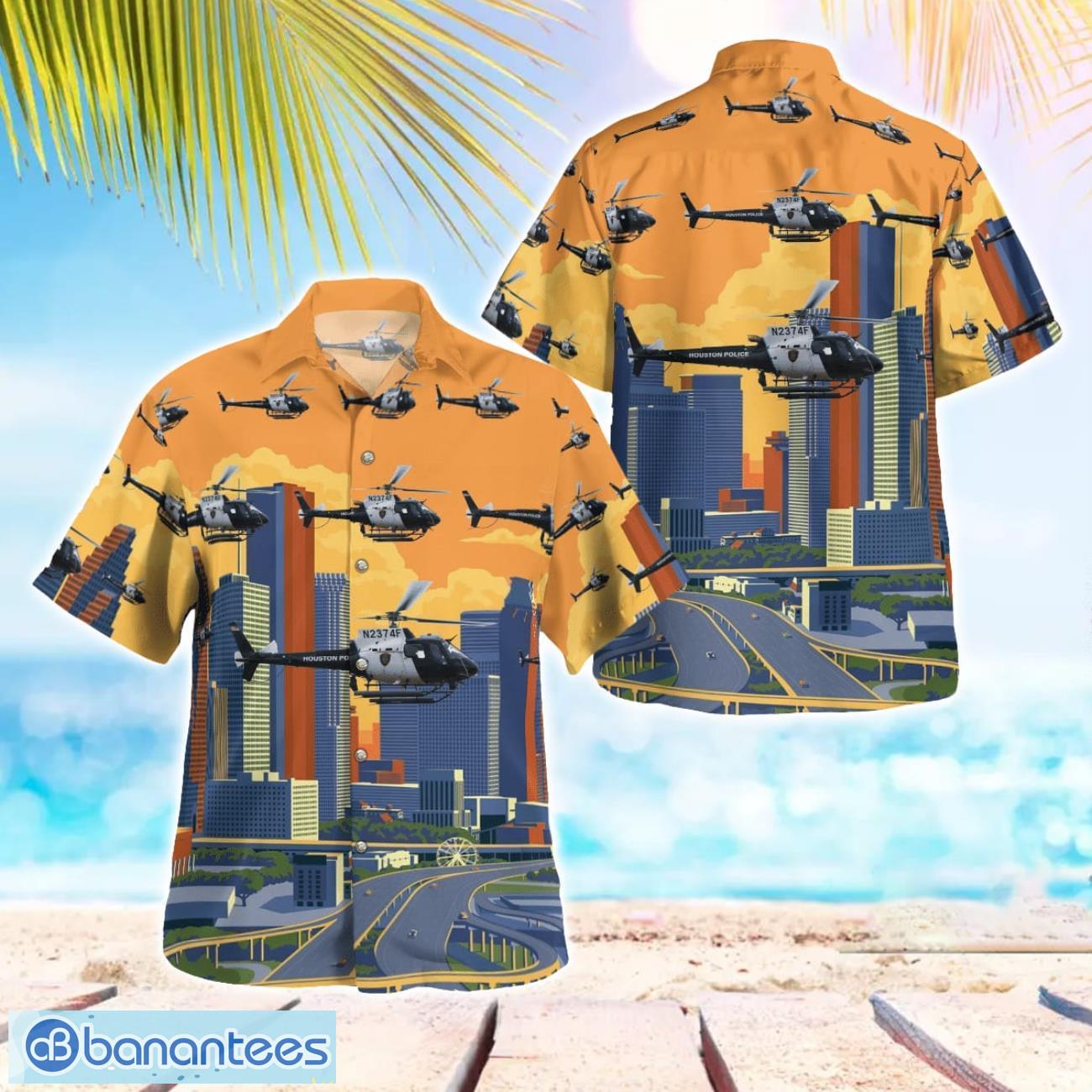 houston police department h125 helicopter hawaiian shirt men women beach shirt image Houston Police Department H125 Helicopter Hawaiian Shirt Men Women Beach Shirt Product Photo 1