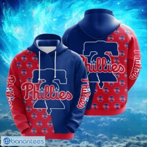 MLB Philadelphia Phillies Logo Design Blue Red Hoodie Full Print Hoodie Product Photo 1