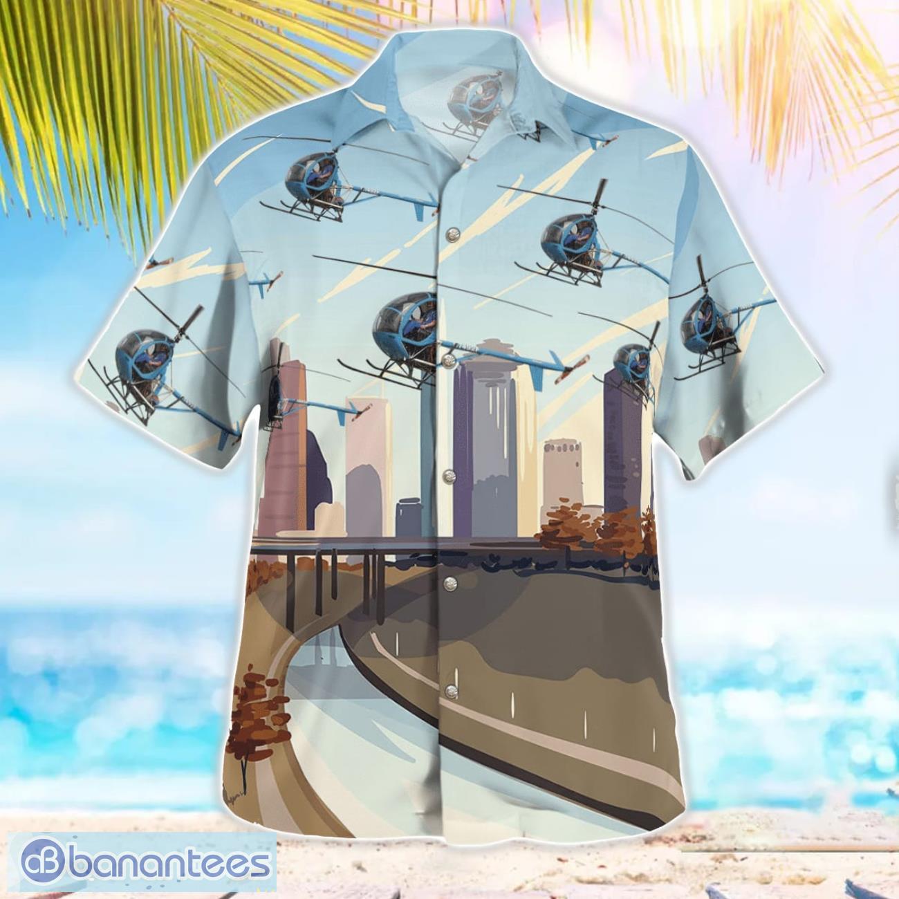 hughes 269c n7492f houston police department helicopter hawaiian shirt beach summer shirt 1 image Hughes 269C - N7492F Houston Police Department Helicopter Hawaiian Shirt Beach Summer Shirt Product Photo 2