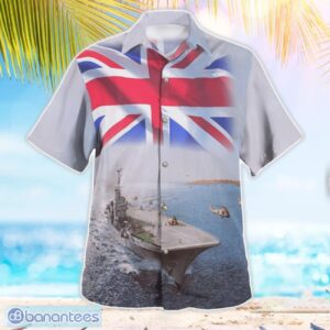 Royal Navy HMS Bulwark (R08) Centaur Class Hawaiian Shirt Summer Beach Shirt Product Photo 3