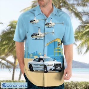 Florida, Polk County Sheriff's Office Car And Robinson R66 Police Helicopter Aloha Hawaiian Shirt Product Photo 3