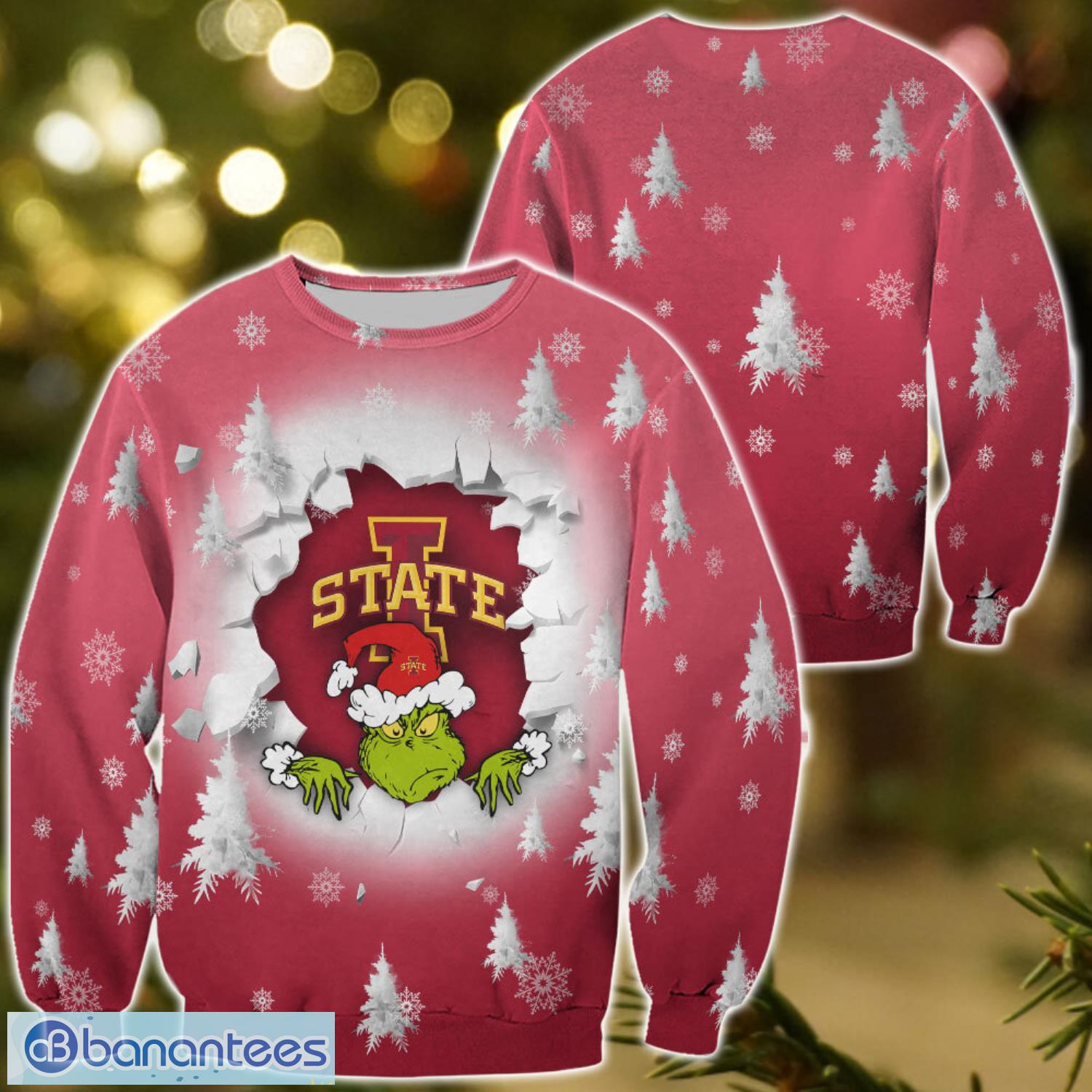 iowa state cyclones grinch 3d t shirt hoodie sweatshirt gift for christmas image Iowa State Cyclones Grinch 3D T-Shirt Hoodie Sweatshirt Gift For Christmas Product Photo 1