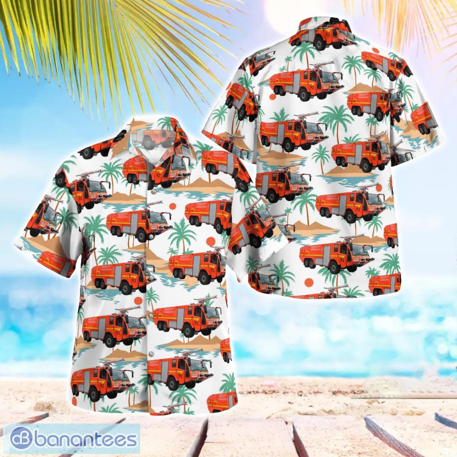 ireland dublin airport fire and rescue service summer hawaiian shirt for men women image Ireland Dublin Airport Fire and Rescue Service Summer Hawaiian Shirt For Men Women Product Photo 1
