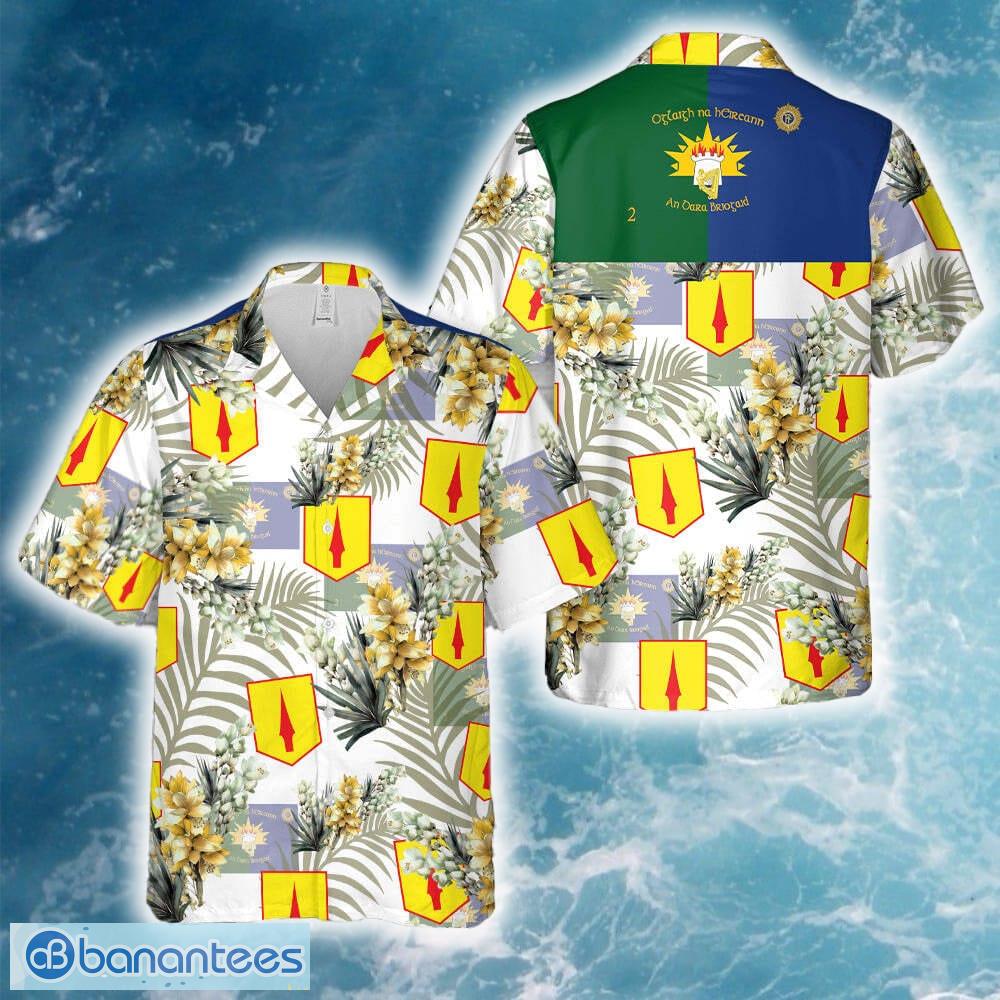 irish army 2nd brigade 2 bde hawaiian shirt image Irish Army 2nd Brigade (2 BDE) Hawaiian Shirt - Irish Army 2nd Brigade (2 BDE) Hawaiian Shirt