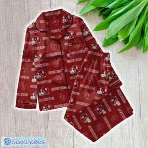Ncaa Oklahoma Sooners Satin Long Sleeve Pajamas Set Family For Men Women Gift Christmas - ZNCAA Oklahoma Sooners_Women Satin Long Sleeve Pajamas Set_1