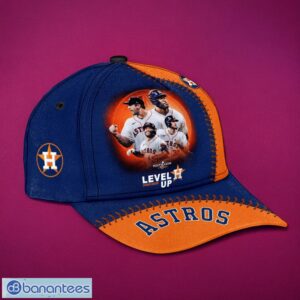 MLB Houston Astros Logo Design Level Up Orange Midnight Cap Gift For Fans 3D Cap Product Photo 3