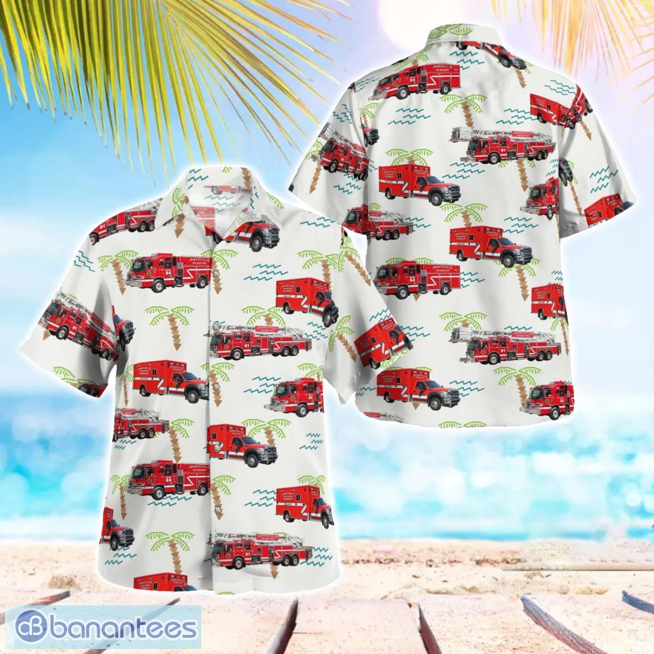janesville wisconsin janesville fire department hawaiian shirt men women beach shirt image Janesville, Wisconsin, Janesville Fire Department Hawaiian Shirt Men Women Beach Shirt Product Photo 1